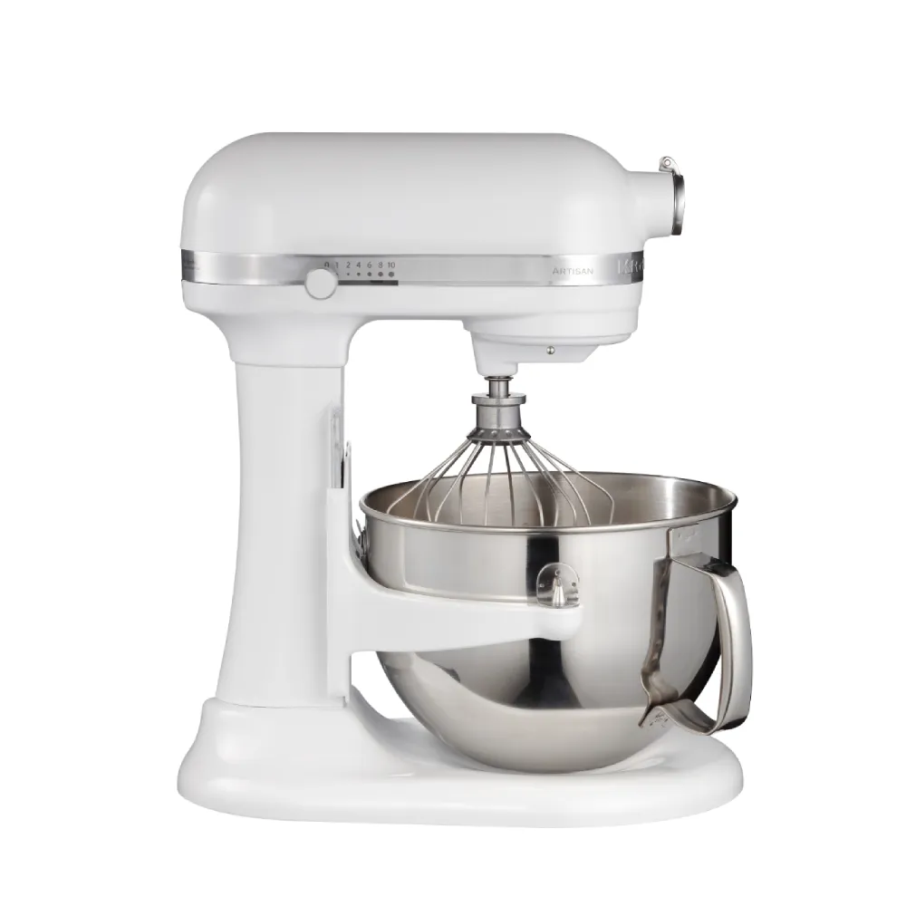 【KitchenAid】5.7公升/6Q桌上型攪拌機-升降型-牛奶白(打蛋機 / 揉麵機 / 廚師機 / 麵團機 / 和麵機)