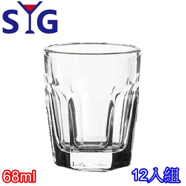 【SYG華夏】玻璃六角一口小果汁杯68cc(12入組)
