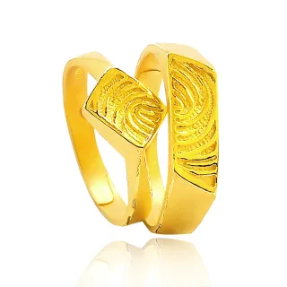 【歷代風華】指紋系列對戒-承諾 黃金戒指(金重2.16錢)