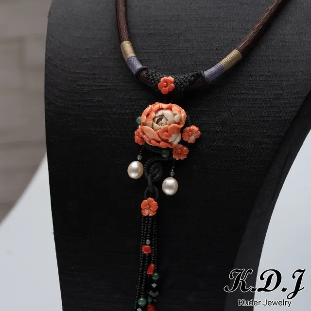 【K.D.J 圓融珠寶】玫瑰手編設計款珊瑚項鍊