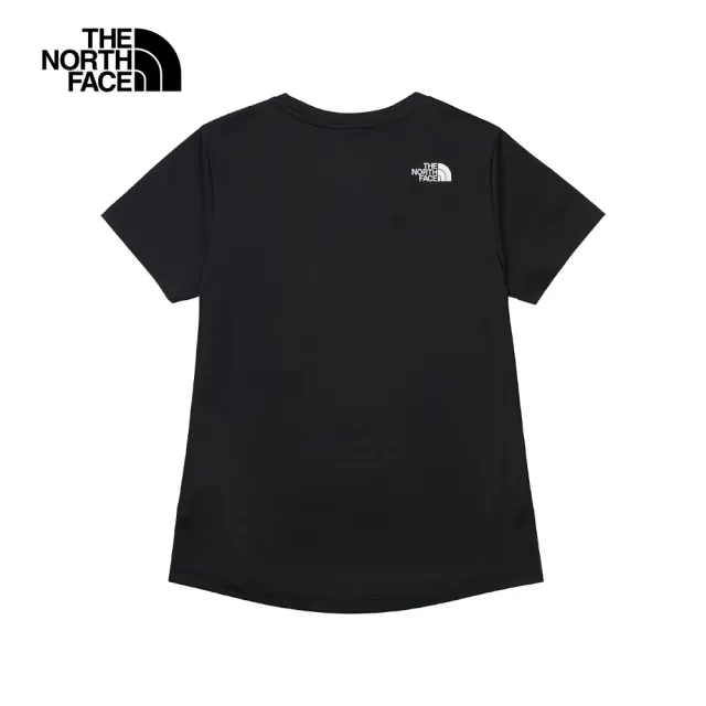 【The North Face 官方旗艦】北面女款黑色吸濕排汗防曬舒適短袖T恤｜83TYJK3