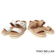 【TINO BELLINI 貝里尼】歐洲進口全真皮雙寬帶厚底涼鞋FSNT014(銀白)