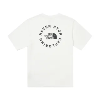 【The North Face 官方旗艦】【Man 首推款】北面男款白色品牌標語LOGO休閒短袖T恤｜88GCFN4