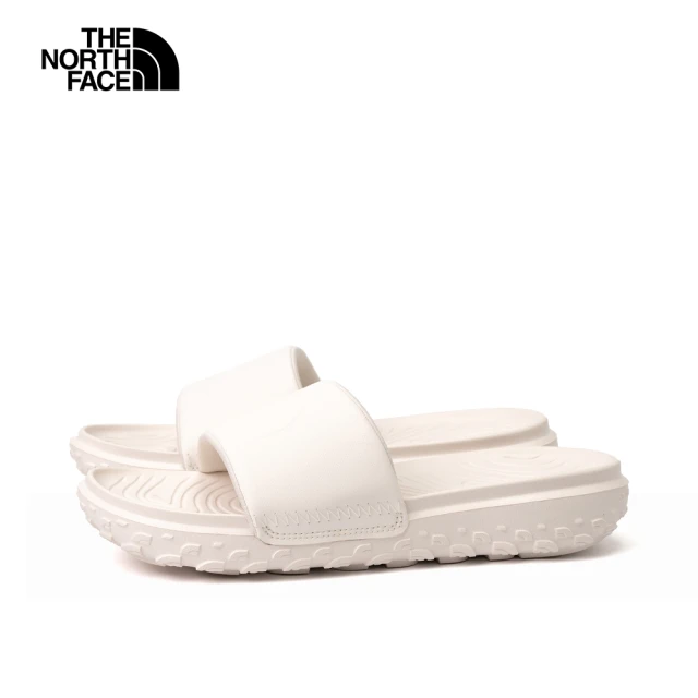The North Face 北面女款米白色品牌LOGO輕便拖鞋｜8A99WID
