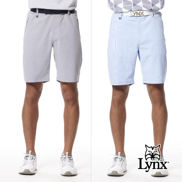 Lynx Golf 男款彈性舒適經典細格紋路後腰LOGO織帶