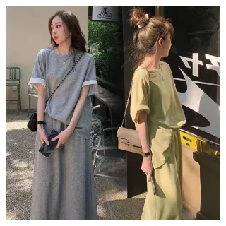 【Lockers 木櫃】夏季清晰減齡休閒純色運動套裙裝 L113032502(運動套裙裝 服飾)