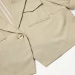 【OUWEY 歐薇】單釦微澎袖短版西裝外套(卡其色；S-L；3242324737)