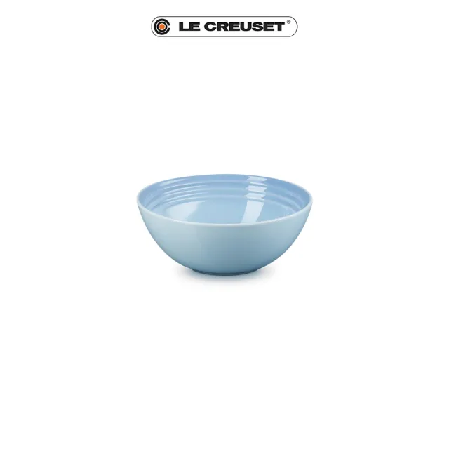 【Le Creuset】瓷器海岸藍碗盤四件組 無盒(義麵盤 22cm+長方盤 25cm+圓盤 27cm+穀片碗 16cm)