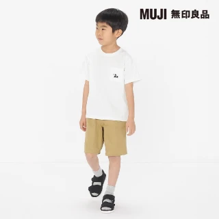 【MUJI 無印良品】兒童棉混聚酯纖維刺繡口袋短袖T恤(共9色)