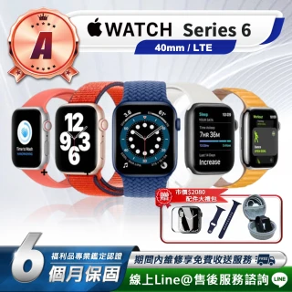【Apple 蘋果】A級福利品 Watch Series 6 LTE 40mm 智慧型手錶(贈市值2080超值配件大禮包)