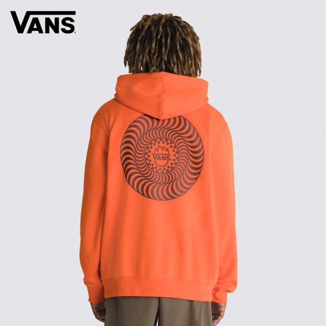 VANS 官方旗艦 Spitfire Wheels 男女款橙色長袖連帽大學T