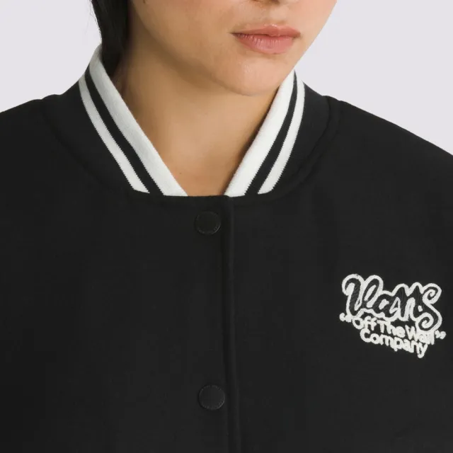 【VANS 官方旗艦】Varsity Club 男女款黑色長袖棒球外套