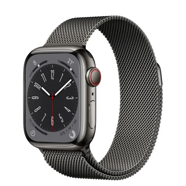 【Apple】S+ 級福利品 Apple Watch S8 LTE 41mm 不鏽鋼錶殼搭配米蘭式錶環(原廠保固中)