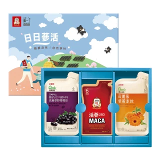 即期品【正官庄】日日蔘活禮盒(野櫻莓飲3入+馬卡飲3入+葉黃素飲3入)(效期2025/02)