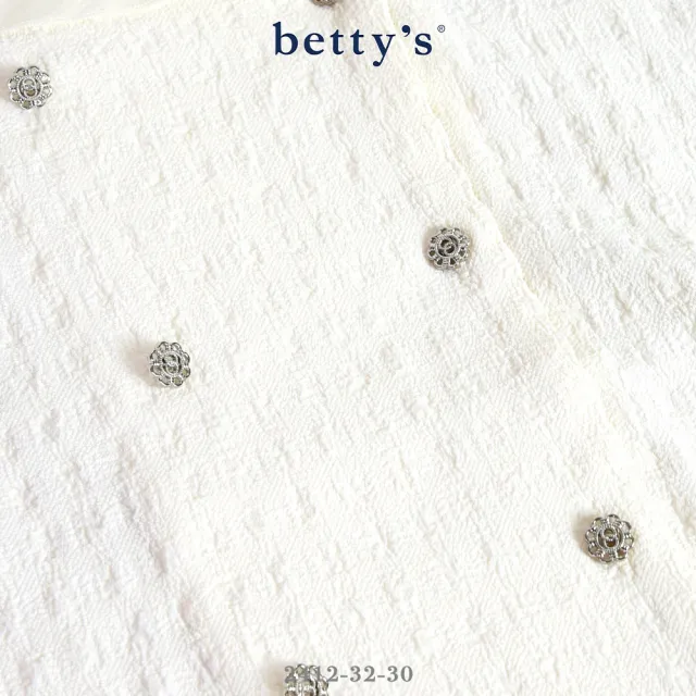 【betty’s 貝蒂思】雙排花花釦雪紡翻領短袖襯衫(共二色)