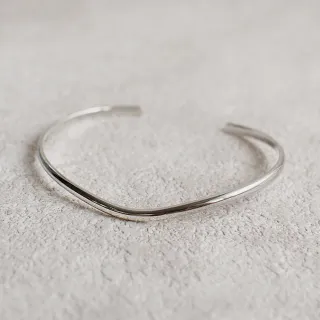 【BLUMA】925純銀手鐲 波浪線條 羅曼史純銀手環(生日閨蜜禮物 簡約個性銀飾 飾品禮 