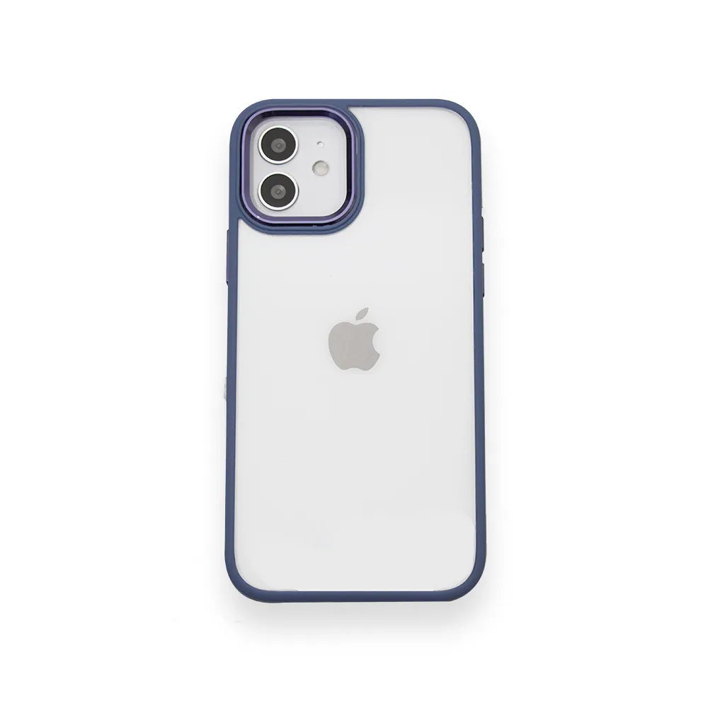 【General】iPhone 12 Pro 手機殼 i12 Pro 6.1吋 保護殼 無機質風格金屬鏡框軟邊硬殼保護套