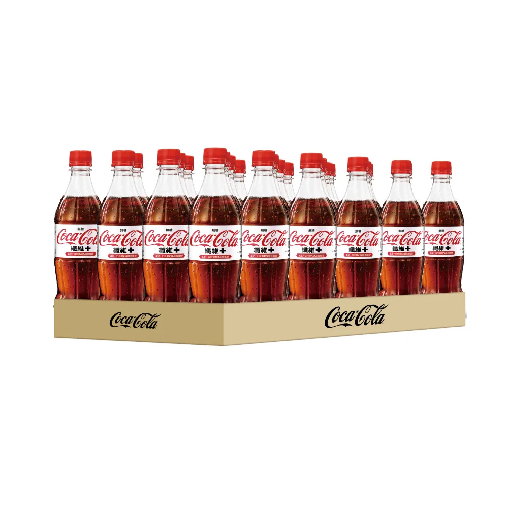【Coca-Cola 可口可樂】纖維+ 寶特瓶600ml x2箱(共48入;24入/箱)
