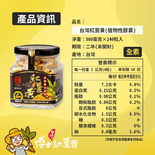 【豐滿生技】博士紅薑黃粉膠囊240粒