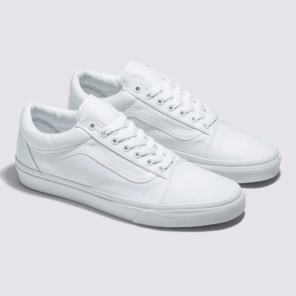 【VANS 官方旗艦】Old Skool 男女款白色滑板鞋