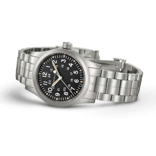 【HAMILTON 漢米爾頓旗艦館】陸戰系列腕錶42mm(手動上鍊 中性 精鋼錶帶 H69439131)