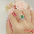 【DOLLY】18K金 緬甸陽綠高冰種A貨翡翠鑽石戒指(002)