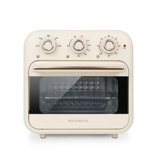  NICONICO NI-GB2307電烤箱，容量2公升以上，適閤家庭烘焙與多功能料理。採用1000W以上功率，尺寸340x340x340mm，重量僅4.6kg，便於使用。支援110V/60Hz電壓，配件包含烤盤、網籃及使用說明保證書。中國原產地，BSMI許可字號R3C302，享1年保固。完美家用電烤箱，買NICONICO NI-GB2307，享受健康美味烘烤！ 