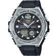 【CASIO 卡西歐】率性金屬圈腕錶/黑x銀框(MWQ-100-1A)