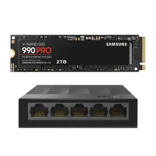 【SAMSUNG 三星】搭 5埠 交換器 ★ 990 PRO 2TB M.2 2280 PCIe 4.0 固態硬碟 (MZ-V9P2T0BW) *活動品