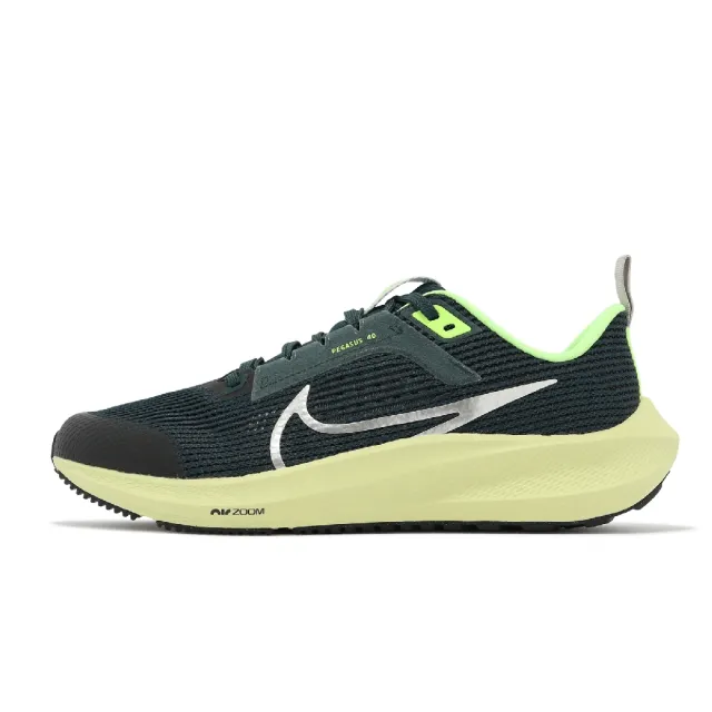 【NIKE 耐吉】慢跑鞋 Air Zoom Pegasus 40 GS 大童 女鞋 深綠 小飛馬 氣墊 運動鞋(DX2498-301)