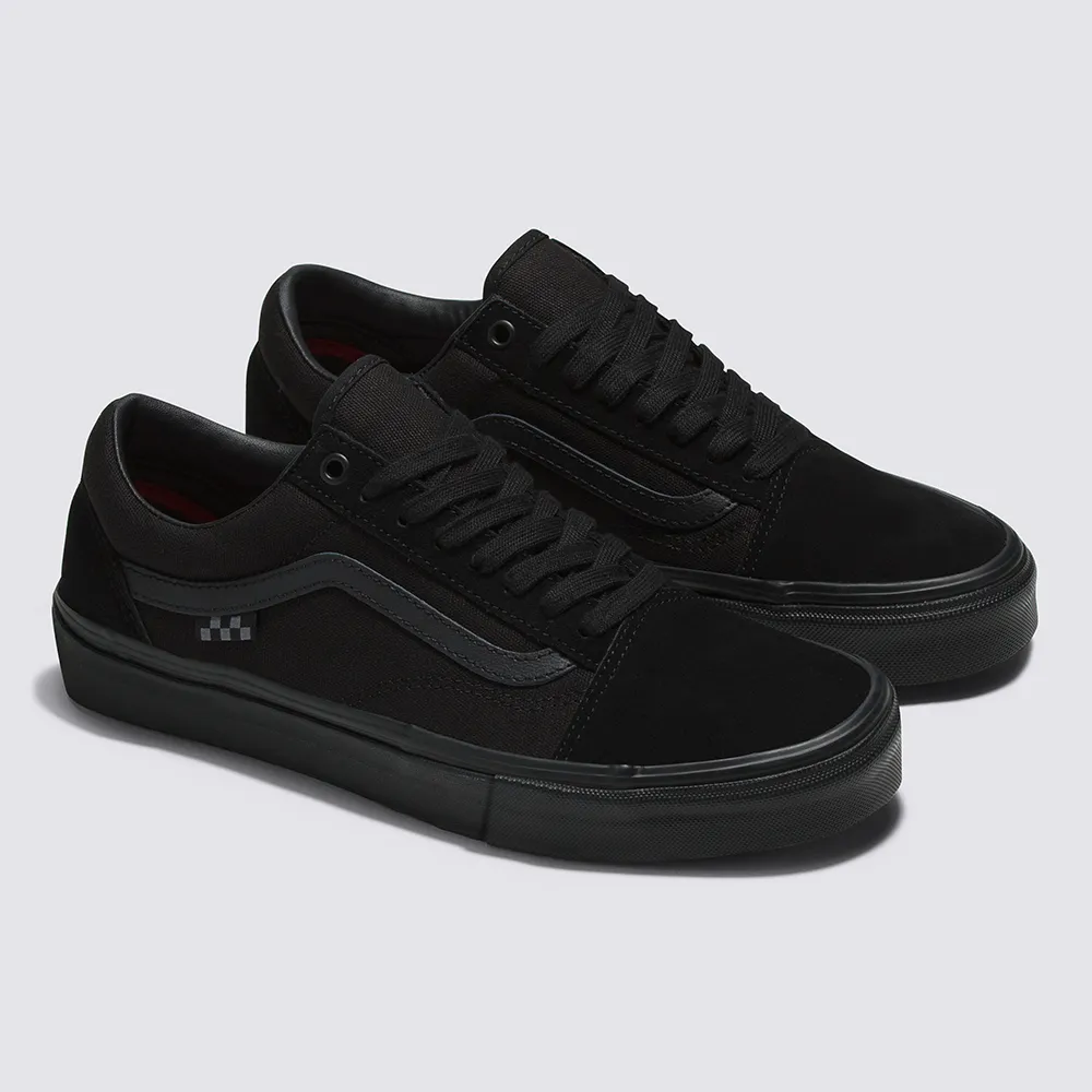 【VANS 官方旗艦】Skate Old Skool 男女款黑色專業滑板鞋