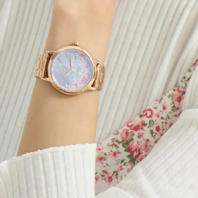 【Relax Time】wwiinngg聯名合作薰風霧紫珍珠貝女士時尚腕錶 紫面 38mm(RT-101-3)