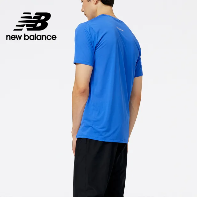 【NEW BALANCE】NB 透氣舒適短袖上衣_男裝_藍色_AMT23222MIB(亞版 版型正常)