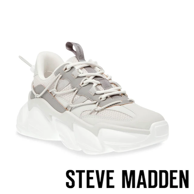 STEVE MADDEN SPECTATOR 撞色拼接綁帶造型老爹鞋(灰色)