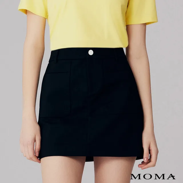 【MOMA】簡約A-Line口袋短裙(兩色)