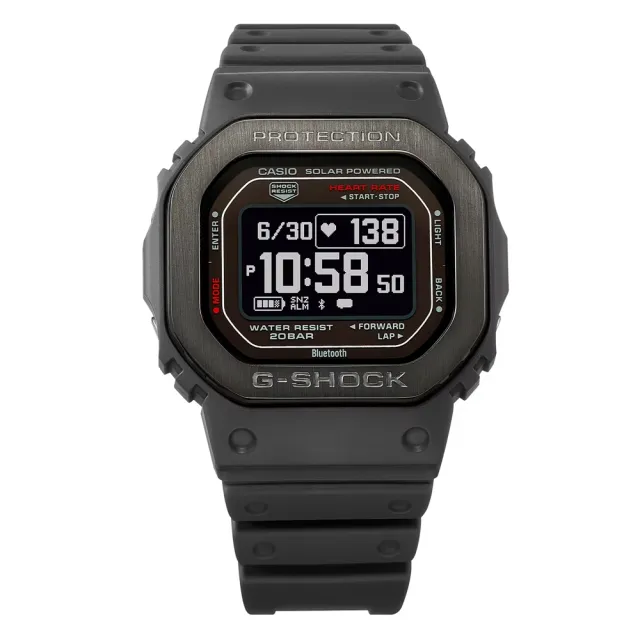 【CASIO 卡西歐】G-SHOCK G-SQUAD系列 太陽能 藍牙運動電子錶_灰_DW-H5600MB-8_44.5mm