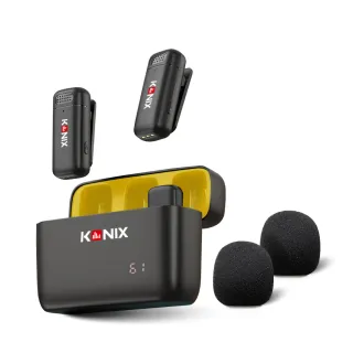 【KONIX】G2 無線麥克風-防風罩組(領夾式直播麥克風 加厚海綿 可降低風切聲)