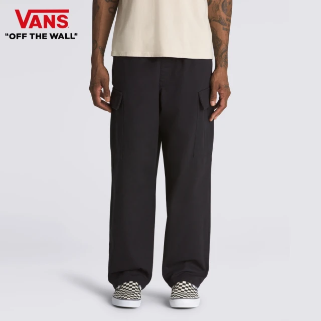 VANS 官方旗艦 Range Cargo Baggy 男女款黑色錐形彈性鬆緊帶工裝長褲