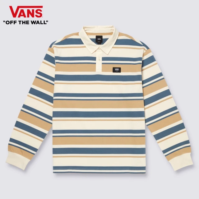 VANS 官方旗艦 Outer 男女款藍黃色條紋長袖Polo衫