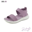 【J&H collection】休閒運動風格經典彈力鞋口水鑽涼鞋(現+預 黑色 / 米色 / 紫色)