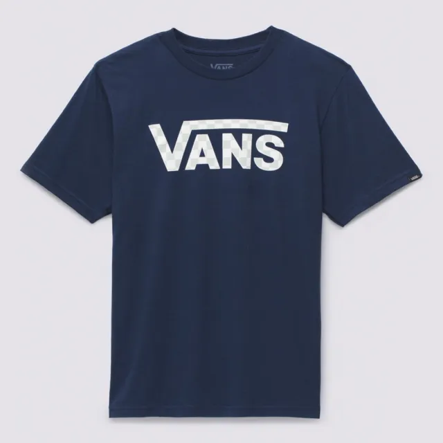 【VANS 官方旗艦】Classic Logo Fill 中童款藍色短袖T恤