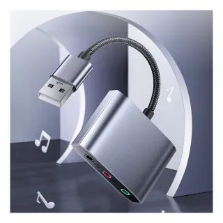 【哥特斯】USB三孔免驅筆電外接聲卡 電腦PS5外接3.5mm音頻轉接器