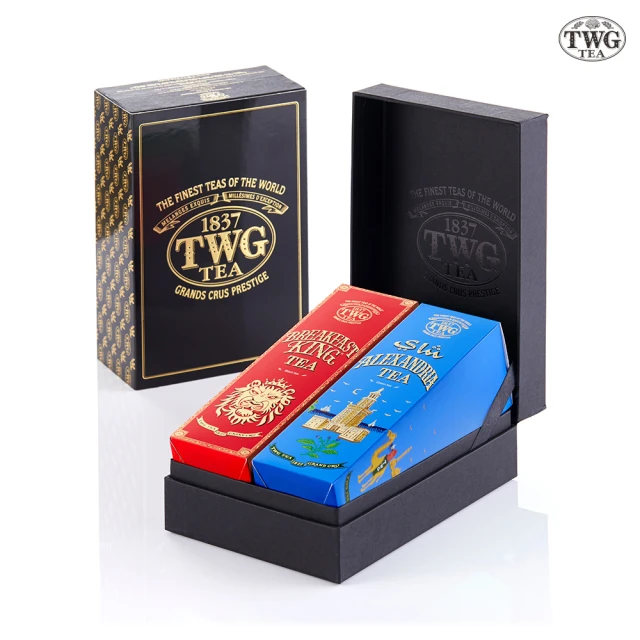 TWG Tea 時尚茶罐雙入禮盒組 國王早餐茶130g+亞歷山大綠茶 100g(黑茶+綠茶)