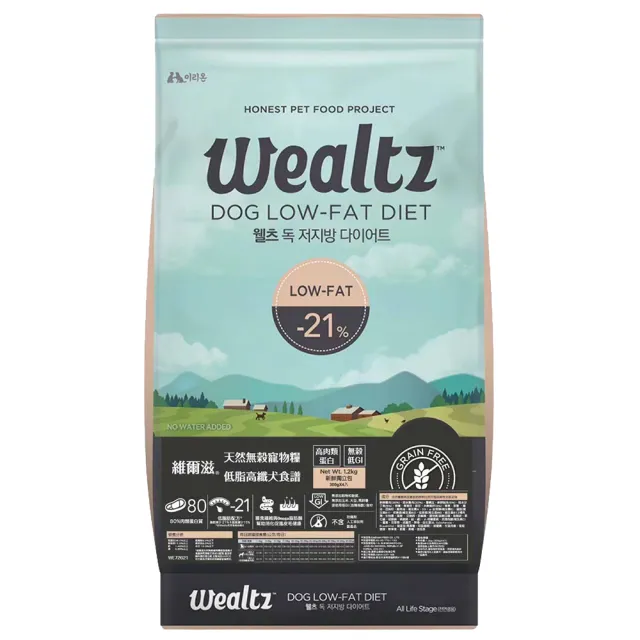 【Wealtz 維爾滋】天然無穀犬糧-1.2kg X 1包(幼犬/成犬/中高齡犬/全齡犬/功能犬)