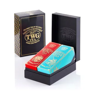 【TWG Tea】時尚茶罐雙入禮盒組 國王早餐茶130g+皇后早餐茶 100g(紅茶+綠茶)
