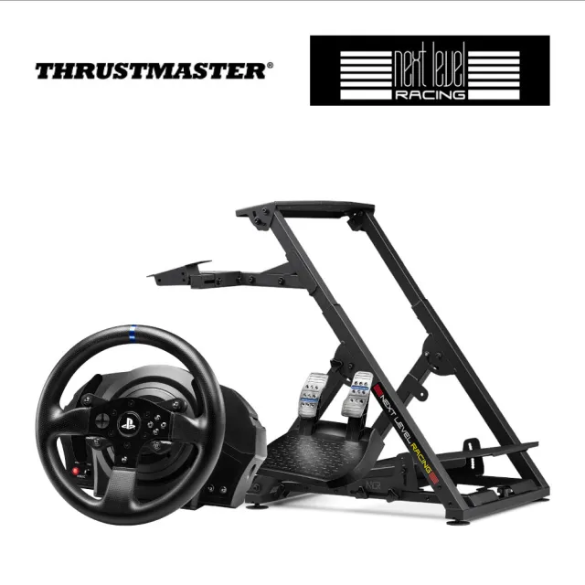 【Thrustmaster 圖馬斯特】T300RS GT 力回饋方向盤含踏板+NLR WheelStand2.0賽車架(公司貨 For PS5/PS4/PC)