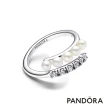 【Pandora官方直營】珍珠密鑲雙層開圈戒指