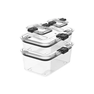 【Prepara】Latchlok系列TRITAN可微波保鮮盒4件組-1.85L+700ml+240mlx2(耐熱便當盒/大容量收納盒/可洗碗機)
