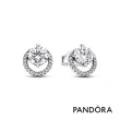 【Pandora官方直營】圓形鑲邊寶石耳環