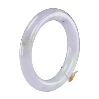 【漢石齋】天然翡翠A貨 圓條手鐲玉鐲 冰糯種春帶彩(手圍17.9/版寬10.7mm)